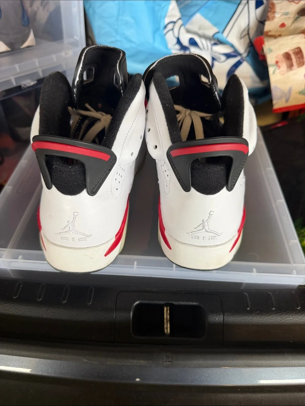 Jordan Men’s White, Black and Red High-Top Sneakers